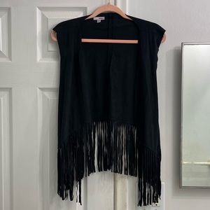 BONGO Black Vintage Sleeveless Tassel Waistcoat